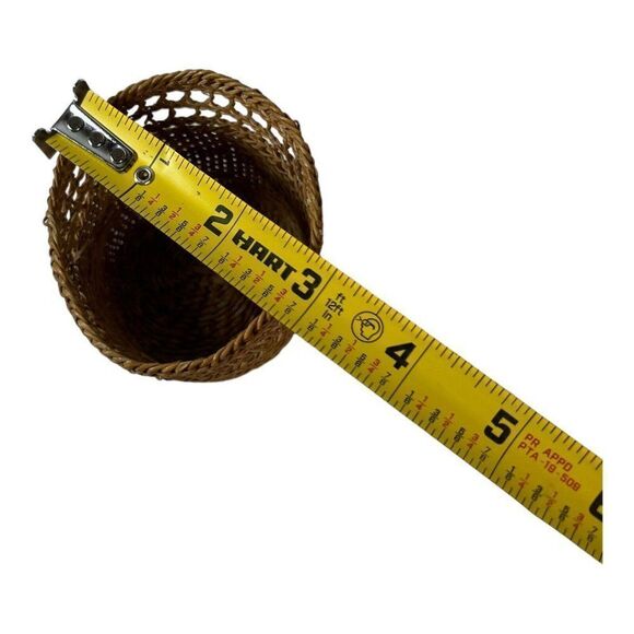 Mini Small Woven Basket Wicker Pen Holder MCM Desk Organizer Dollhouse Planter - Picture 4 of 4